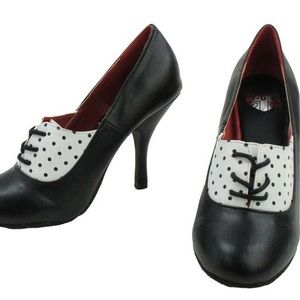 T.U.K. Pokadot Tie Bombshell Heels